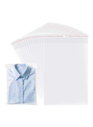 100Pcs 10" x 14" inches Clear Resealable Poly Mailers Bag,Self Adhesive Sealing OPP Cello Bags for Bakery Cookies Candy Treats Decorative Wrappers (Pack Of 100)