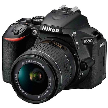Nikon D5600 DSLR Camera with AF-P DX 18-55mm f/3.5-5.6G VR Lens, 24.2 MP, Black