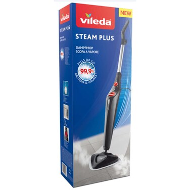 Vileda Steam Plus Steam Mop, Handheld Steam Cleaner for Floors &amp; Surfaces, Black