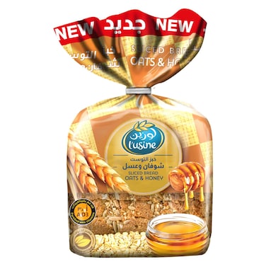 L&#39;usine Honey and Oats Flavoured Sliced Bread, 300g