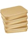 Tazweeq 4Pcs Metal Tin Box, Mini Portable Small Storage Container Kit, Metal Hinged Tin Box, Container, with Lid, for Home Storage (Golden)