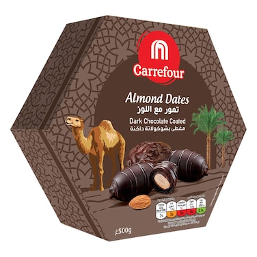 Carrefour Almond Dark Chocolate Dates, 500g