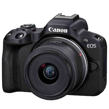 Canon EOS R50 Mirrorless Camera with RF-S 18-45mm f/4.5-6.3 IS STM Lens, 24.2 MP, Black
