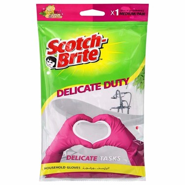 3M سكوتش برايت قفازات اليد الحساسة متوسطة الحجم 2 قطعة