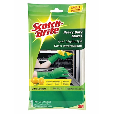 Scotch-Brite Heavy Duty Latex Cleaning Gloves, Small