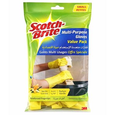 Scotch-Brite Multi-Purpose Latex Gloves Small Value Pack (1+1)
