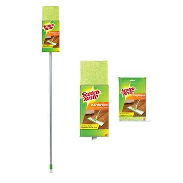 Scotch-Brite Microfiber Hardwood Flat Floor Mop + Stick 1 Set/Pack