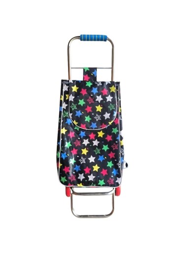 Hardify Foldable Shopping Trolley, Portable Shopping Cart, Grocery Cart, Shopping Cart with Wheels, Lightweight Shopping Bag (Stars)