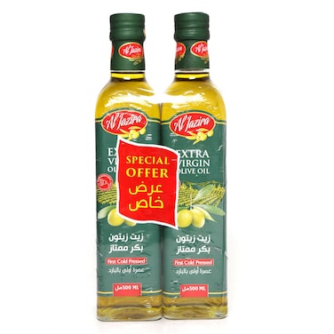 Al Jazira Extra Virgin Olive Oil First Cold Pressed, 500ml, Pack of 2