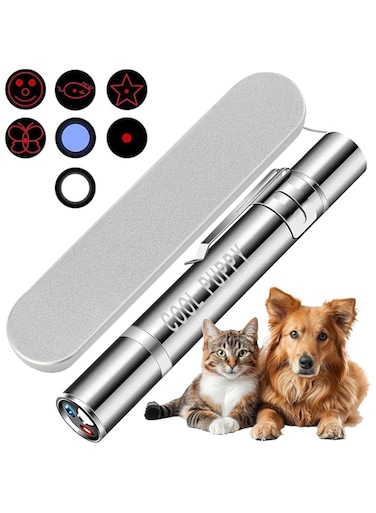 COOL PUPPY Cat-Chase Toy, Interactive Chaser, Cat Tease Toys,7-in-1 Design with 3 Modes Lazer Pointer for Pet Indoor-Outdoor Training/Exercise, Rechargeable