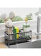 Sponge Holder for Kitchen Sink, Sink Caddy with High Brush Holder, Kitchen Sink Organizer Countertop Rustproof 304 Stainless Steel, Soap Dispenser Kitchen Organizers and Storage Essentials