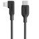 Anker USB C To Right Angle Lightning Cable 6Ft B2B - UN Black, Durable, Long Length, Right-Angle Connector