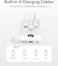 VRURC Portable Charger with Built in Cables,VRURC 10000mAh Ultra Slim USB C Power Bank, 4 Output 2 Input LED Display External Battery Pack Phone Charger Compatible with iPhone,Samsung Cell Phones
