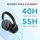 Space One - Adaptive Active Noise Cancelling Headphones, Enhanced Human Voice Reduction, 40H ANC Playtime, LDAC Hi-Res Wireless Audio, Comfortable Fit, Bluetooth 5.3, App Control