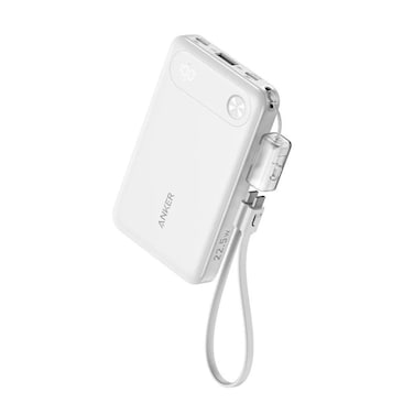 Anker 22.5W Smart Display Power Bank (10000 mAh), White