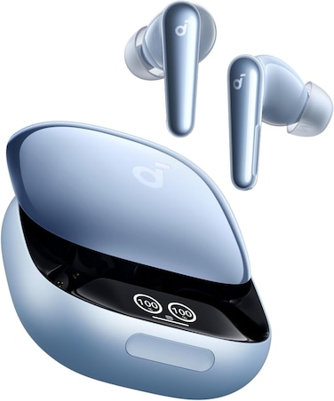 Soundcore Liberty 4 Pro by Anker Wireless Earbuds, 7-Sensor and Real-Time Adaptive Noise Cancelling, 2× Faster Charging, Studio-Level Hi-Fi Music (Blue)