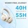 Space One - Adaptive Active Noise Cancelling Headphones, Enhanced Human Voice Reduction, 40H ANC Playtime, LDAC Hi-Res Wireless Audio, Comfortable Fit, Bluetooth 5.3, App Control