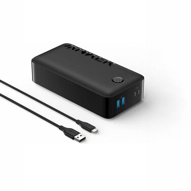 Anker باور بانك بسعة 40,000mAh، شاحن محمول سريع USB-C بقوة 30 واط بطارية خارجية متعددة الأجهزة مع 4 منافذ لأجهزة آيفون، سامسونج جالكسي، آيباد واللابتوب، يدعم Power Delivery للسفر والاستخدام الاحتياطي