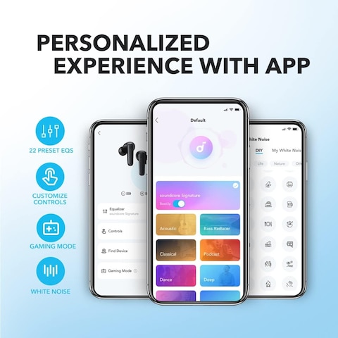 Anker P20i Bluetooth Earphones, 10mm Drivers with Big Bass True Wireless Earbuds, Bluetooth 5.3, 30H Playtime, IPX5, 2 Mics for AI Clear Calls, 22 Preset EQs, Customization via App