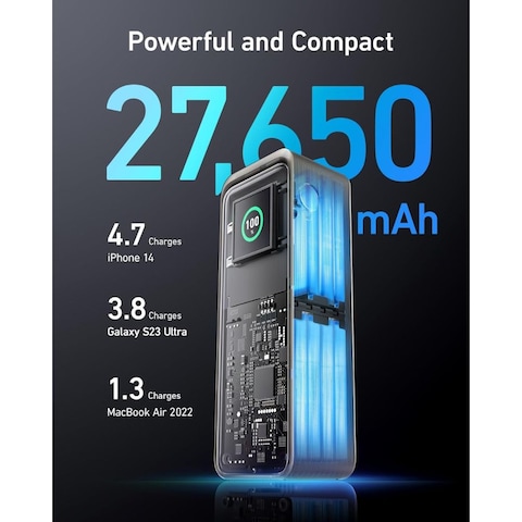 Anker Prime Power Bank, 27,650mAh 3-Port 250W Portable Charger (99.54Wh) Smart App, Compatible with MacBook Pro/Air, iPhone 15/14/13 Series, Samsung, Dell, &amp; More, Gold