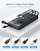 VRURC Power Bank 10000mAh with Built in Cables,VRURC USB C slim Portable Charger 5 Output &amp; 2 Input LED Display External Battery Pack Chargers Compatible with iPhone,Samsung Cell Phones

