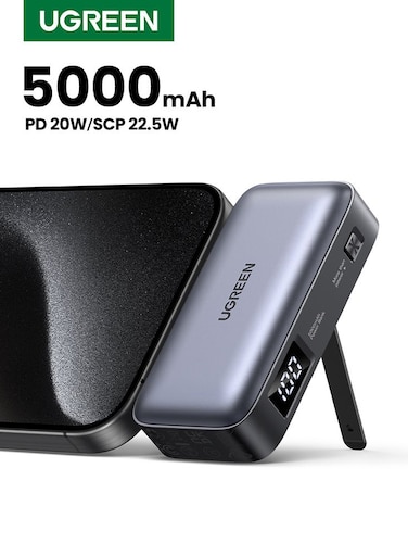 UGREEN Type C Power Bank, Easy To Use And Carry 20W Fast Charging Backup Charger With Stand, Compatible With iPhone 17 16 Pro Max, Galaxy S26 S25 Ultra, Xiaomi Huawei OPPO