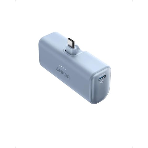 Anker Nano Power Bank with Built-in Foldable USB-C Connector, 5,000mAh Portable Charger 22.5W, for iPhone, Samsung Series, Huawei, iPad, AirPods, &amp; More , Blue