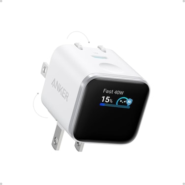 Anker Nano USB C Wall Charger, 45W Fast Charging Smart Display Charger, with 180&deg; Foldable Plug, Smart Recognition, Built-in Care Mode, for iPhone17/16/15(Non-Battery,One USB-C Port