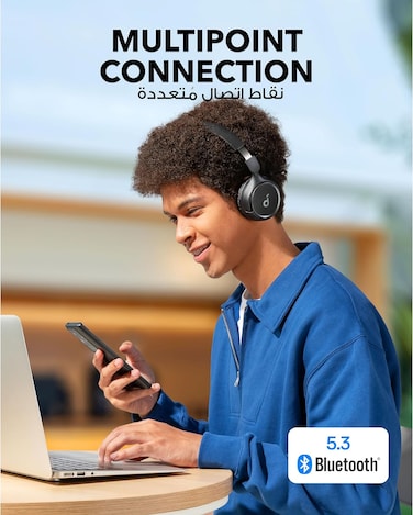 Anker H30i Wireless On-Ear Headphones, Foldable Design, Pure Bass, 70H Playtime, Bluetooth 5.3, Lightweight and Comfortable, App Connectivity, Multipoint Connection