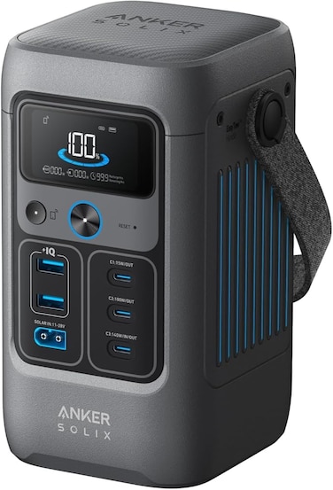 Anker SOLIX C200 DC Power Bank Station (60,000mAh), 192Wh Portable Power Station, LiFePO4 Battery, 200W Solar Generator,
