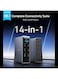 محطة إرساء Prime ‏14 في 1 بقوة GaN ‏160 واط – عرض مزدوج بدقة 4K، نقل بيانات بسرعة 10 جيجابت/ثانية، منفذ إيثرنت وشحن متعدد المنافذ لأجهزة اللابتوب USB-C