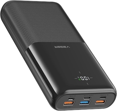 VEGER Portable Charger Power Bank 30000mAh, PD22.5W Fast Charging Power bank with 4 output ports &amp;3 input ports, Smart LED Display Phone Battery Charger for iPhone Series, Samsung, Android etc