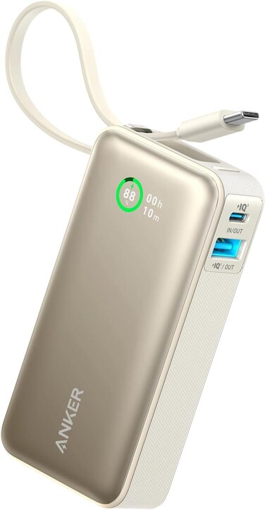 CUKTECH Qi2 Magnetic Power Bank 10,000mAh, 30W Fast USB-C &amp; 15W Wireless Battery Pack with Smart Display &amp; Foldable Stand, Portable Charger Compatible with iPhone 17/16/15 Series, Samsung