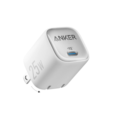 Anker 25W USB C Charger Block, Compact and Foldable, Supports PPS Fast Charging for Galaxy S24/Z Fold/Z Flip/Tab, iPhone 17/16 Series, iPad (White)