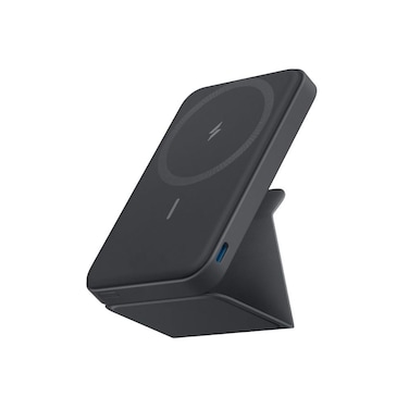 Anker Magnetic Wireless Power Bank With Foldable Stand, MagGo 5000 mAh, 7.5W Magnetic Power Bank with USB-C for iPhone 15/14/13/12, Black