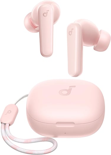 soundcore Anker P20i Bluetooth Earphones, 10mm Drivers with Big Bass True Wireless Earbuds, Bluetooth 5.3, 30H Playtime, IPX5, 2 Mics for AI Clear Calls, 22 Preset EQs, Customization via App (Pink)