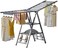 Carbon Steel Clothes Drying Rack, 3-Tier Clothes Drying Stand, Foldable Laundry Standing Dry Racks for Indoor Outdoor Use (180 cm)