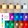 Battery Operated Wall Sconce with Remote Control, Black Rechargeable Wall Lights Set of 2, 15 Colours Wireless Wall Sconce with 3000mAh Dimmable Detachable Bulb for Bedroom, Living Room and Hallway