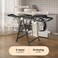 Foldable Drying Rack, 3-Layer Clothes Dryer 170 * 95 * 47cm, Large Clothes Drying Rack with Wheels, Sturdy and Durable, Height Adjustable, Stainless Steel