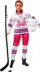 Barbie Winter Sports Hockey Player Brunette Doll, Curvy Shape (12 In) with Jersey, Helmet, Hockey Stick, Puck &amp; Trophy, 3 &amp; Up