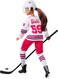 Barbie Winter Sports Hockey Player Brunette Doll, Curvy Shape (12 In) with Jersey, Helmet, Hockey Stick, Puck &amp; Trophy, 3 &amp; Up
