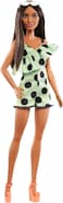 Barbie Fashionistas Doll #200 with Long Straight Brown Hair, Polka Dot Romper and Accessories