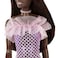 Mattel Barbie Doll, Kids Toys, Dark Brown Hair, Pink Metallic Dress, Trendy Clothes and Accessories, Gifts For Kids