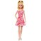 Barbie Fashionistas Doll #205 with Blonde Ponytail, Pink &amp; Red Floral Dress, Platform Sandals &amp; Hoop Earrings