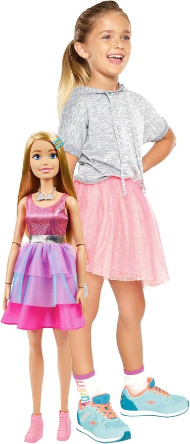 Barbie Large Barbie Doll, 28 Inches Tall, Blond Hair and Shimmery Pink Dress