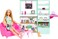 Barbie Cute &lsquo;N&rsquo; Cozy Caf&eacute; Doll and Playset, 21 Accessories with Color Change Teapot