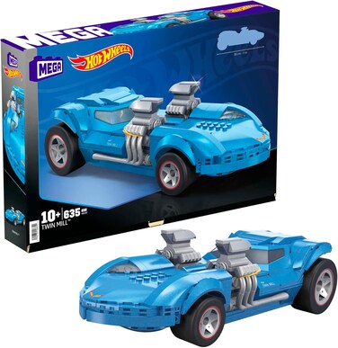 Mega Hot Wheels Twin Mill Vehicle Building Kit (635 Pieces) For Collectors