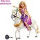 Disney Princess Toys, Rapunzel Doll with Maximus Horse, Pascal Figure, Brush and Riding Accessories, Inspired By The Disney Movie, Hlw23