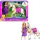 Disney Princess Toys, Rapunzel Doll with Maximus Horse, Pascal Figure, Brush and Riding Accessories, Inspired By The Disney Movie, Hlw23