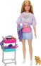 Barbie &ldquo;Malibu&rdquo; Stylist Doll &amp; 14 Accessories Playset, Hair &amp; Makeup Theme with Puppy &amp; Styling Cart